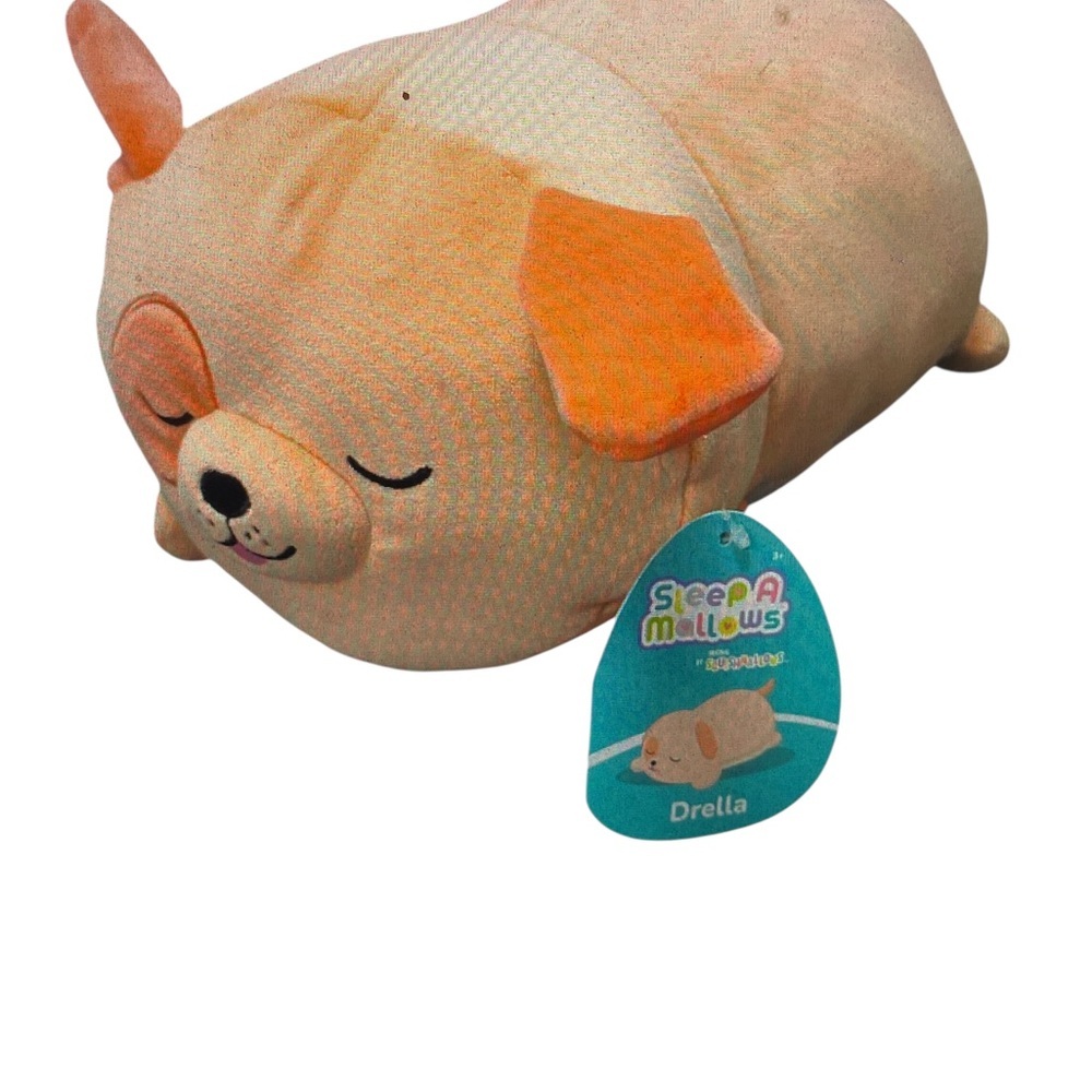 2024 Squishmallow Sleep A Mallow Drella The Dog Orange 12" Sleeping Plush